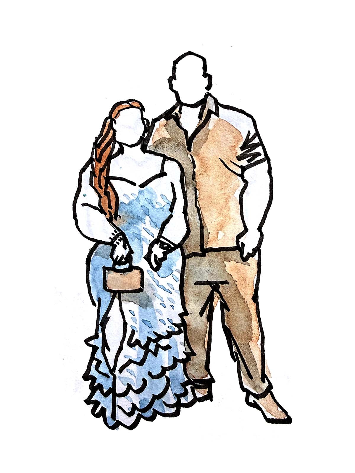 Live event sketch couple portrait