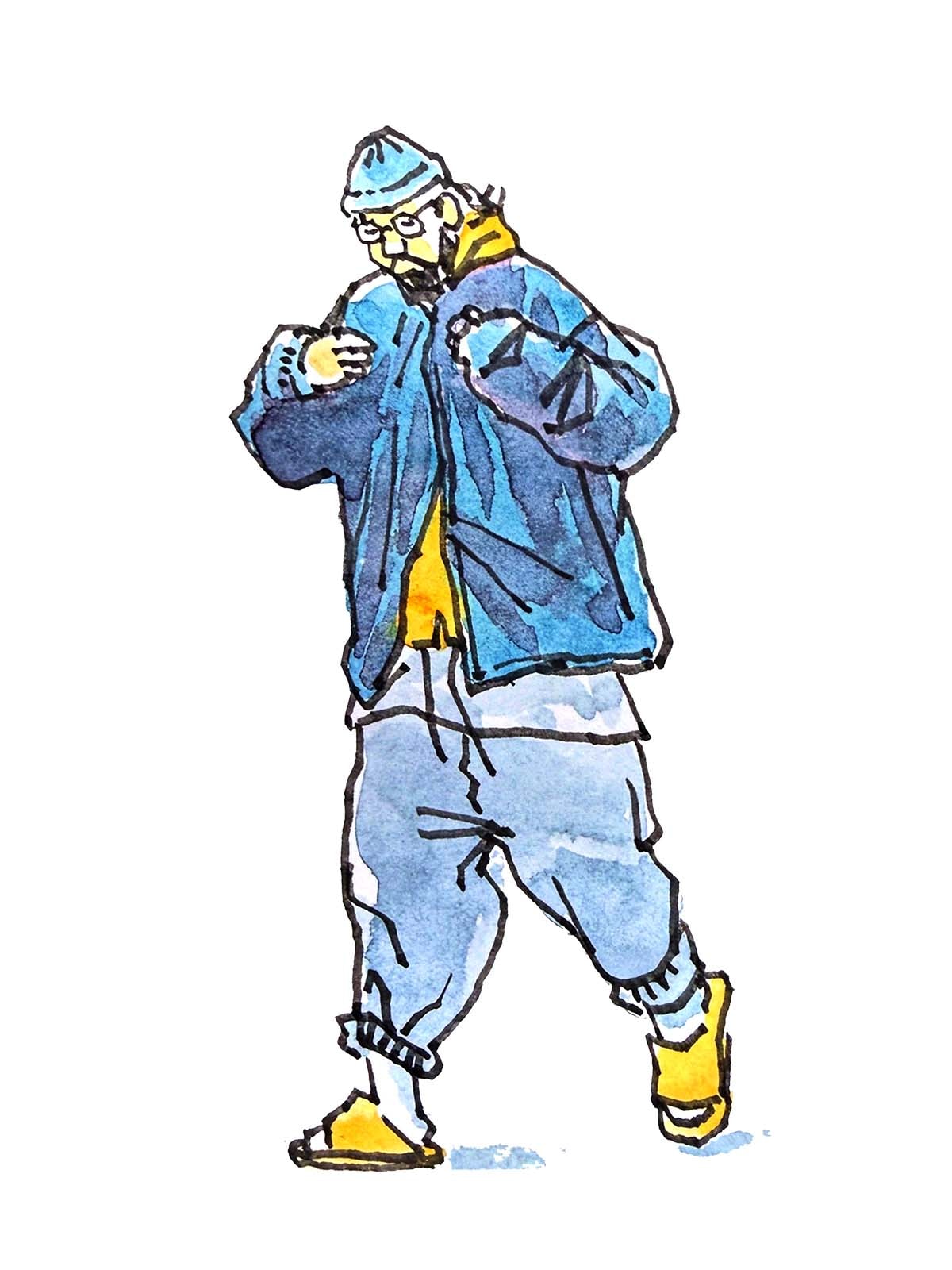 Watercolor fashion sketch woman
