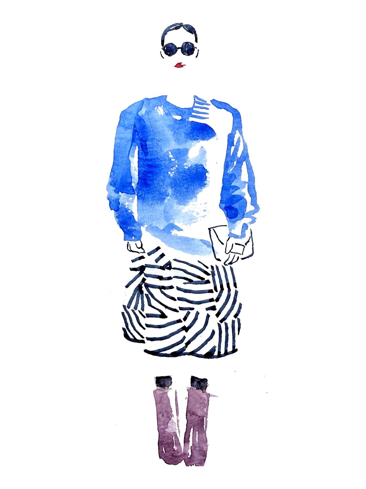 Event guest portrait ink sketch
