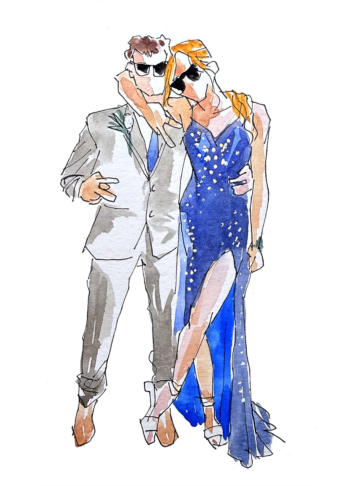 Elegant fashion portrait illustration